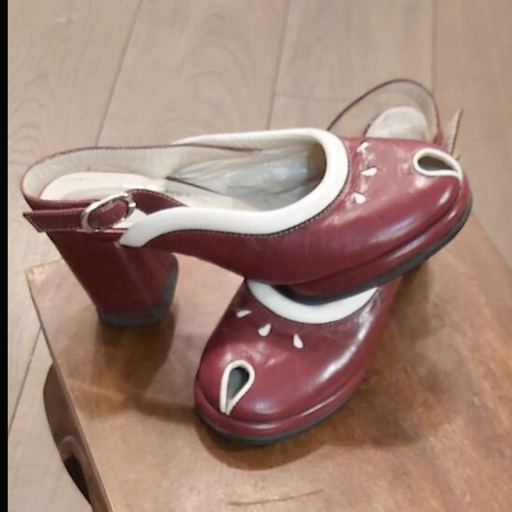 Fluevog peeptoe Swingers pumps